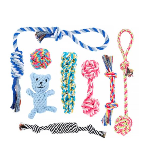 Plutus Pet Dog Chew Toys for Aggressive Chewers, 8 pack Interactive Washable - Picture 1 of 3